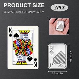 Guiqulai 2 Pcs Metal Poker Fidget Slider,Magnetic EDC Fidget Toys,Stress Relief Poker Push Card,Cool Metal Fidget Toy Manually Rotate Toys,Office Tabletop Decompression Toys for Adults Teens Men
