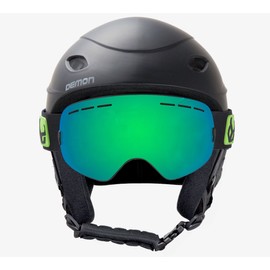 Demon United Phantom Helmet with Audio and Snow Supra Goggle (Black, Medium)