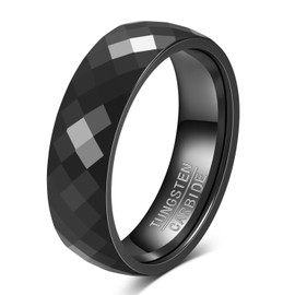 LXBQYSTO 4mm 6mm Hammered Tungsten Carbide Ring For Men Women Plain Domed High Polished Wedding Bands Engagement Ring Size 5-15, 10, Stainless Steel, No Gemstone