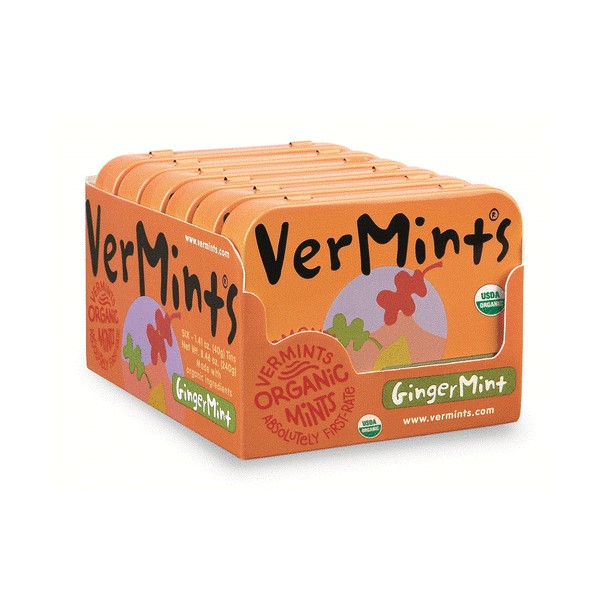 VerMints Organic Breath Mints, Ginger / 6 pack