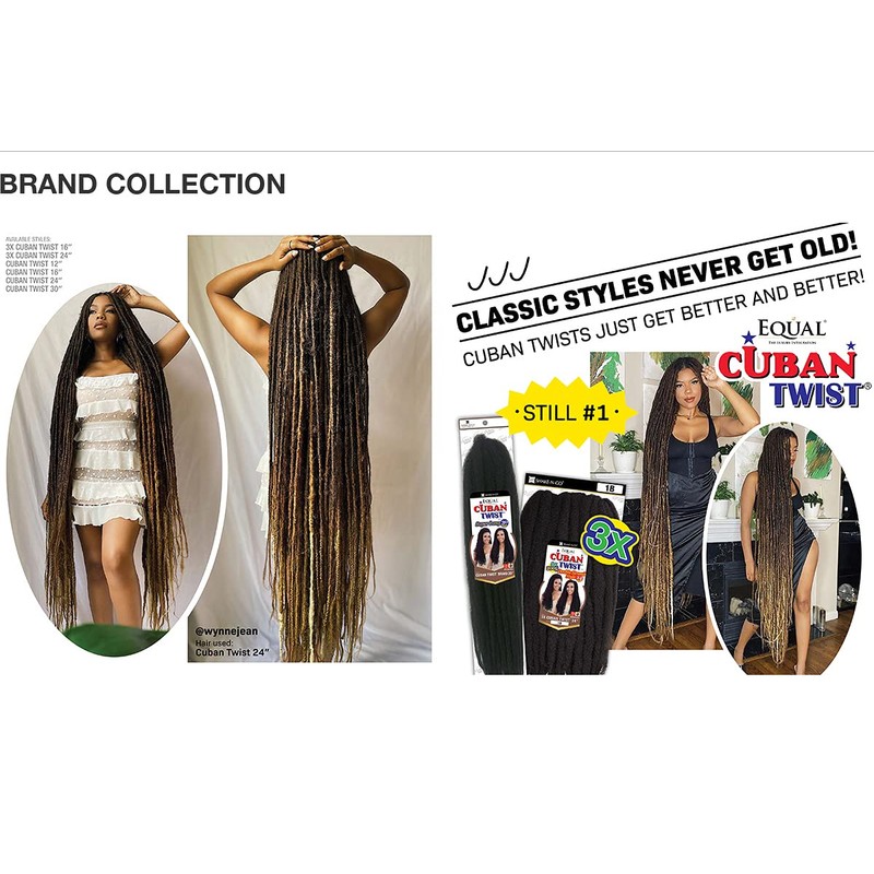 FreeTress Equal Braids Super Long Cuban Twist Braid 30" (5-pack,