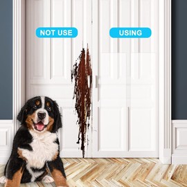 FTSTC Door Protector from Dog Scratching, [Thicken Vinyl] Heavy Duty Flexible Couch Corner Door Claw Shield, Anti-Scratch Guard for Furnitures, Window,Cat Scratch Tape-(130in X 8.3in)