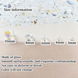 Xinhongo Crystal Glass Beads 400 Pieces 4mm Round Faceted Crystal Glass Bead Spacer Beads for Jewelry Making Bracelet Earring Necklace DIY Craft Making Supplies(Crystal Clear AB)