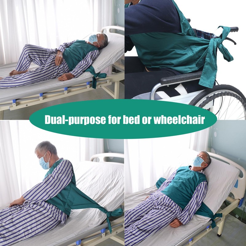Vest Restraint Suit for Bed/Wheelchair w/Upgraded Adjustable Safety Straps