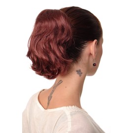 WIG ME UP - T6545-35 Ponytail Hairpiece extension short wild look dark copper red brown 10inch