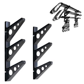 StoreYourBoard Hockey Stick Rack, Wall Mount Garage Storage for Sports Equipment, Skates, Lacrosse Sticks, 3 Tiers, Supports 40 lbs