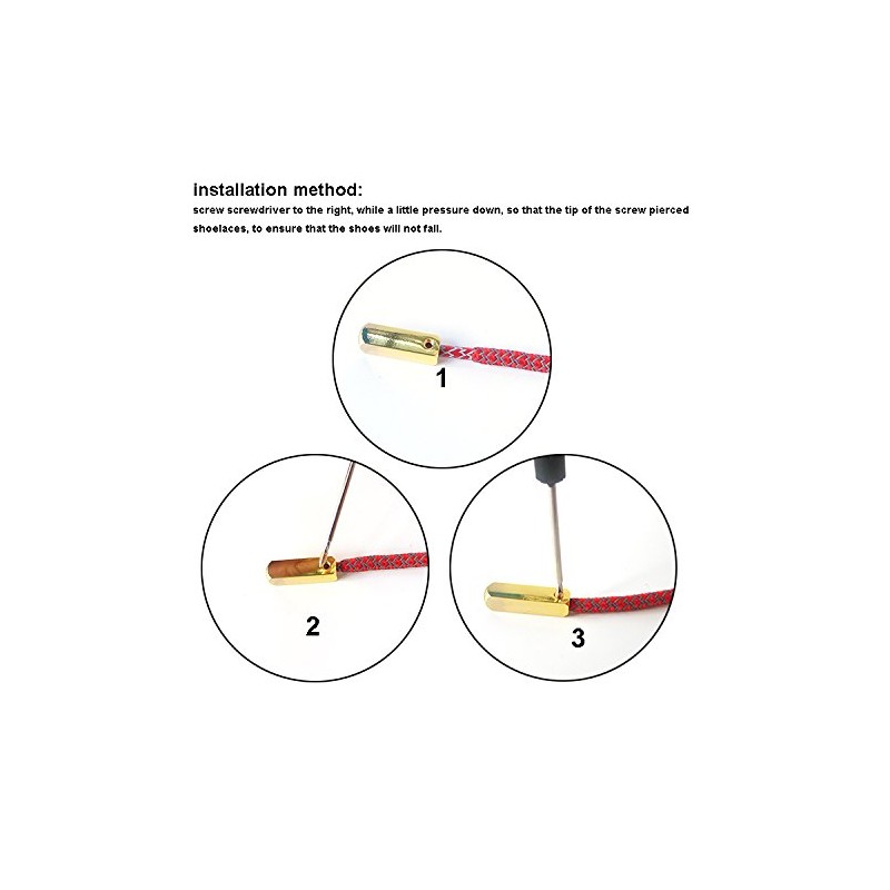 Metal Aglets Shoelace Tips (Set of 4 Tips And Screws