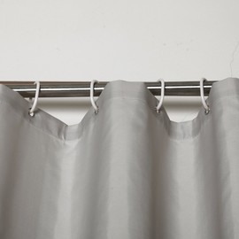 Sfoothome Waterproof Polyester Fabric Shower Curtain,Midew Resistant Washable Bath Curtain For Bathroom With Anti Rust Grommets, Plastic Curtain Rings And Heavy Weighted Hem (90 x 180cm, Silver Gray)