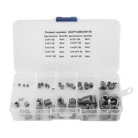 Boxwizard , -Thread Repair Kit 60pcs 304 Stainless Steel Wire Screw Sleeve Thread Repair Insert Assortment Kit Insert Tool