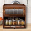 Cabilock Wooden Bread Box for Kitchen Storage - Double Layer