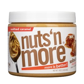 Nuts ‘N More Salted Caramel Peanut Butter Spread - High Protein, Low Carb, Low Sugar, Gluten Free, Non-GMO, All-Natural Nut Butter Snack (15oz Jar)