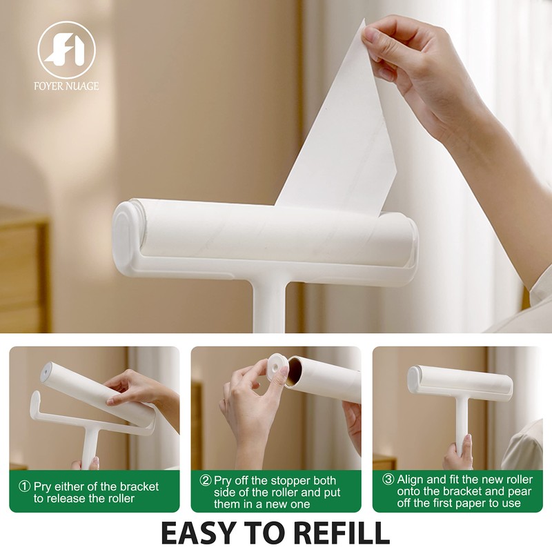 9.5'' Large Lint Roller for Pet Hair with 6 Extendable