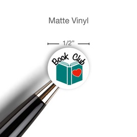 Book Club Stickers / 54 Fun Vinyl Stickers (1/2”) / Reading Read Fun Gathering/Fun Me Time Self Care/Essential Productivity Life Planner Stickers/Bulleted Journal (Matte Vinyl, 3 Sheet)