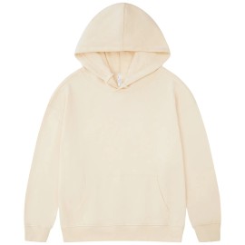 Classic Casual Drop Shoulder Terry Cotton Hooded Sweatshirt Top Grade Quality Men's Custom Designer Oversized HoodieColor: Beige, Size: 2 XL