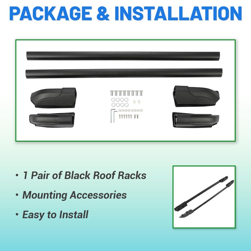 KUAFU Roof Rack Side Rails Compatible with 2009-2015 Honda Pilot
