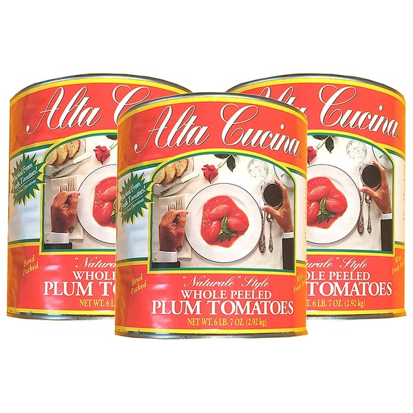 Stanislaus, Alta Cucina Whole Peeled Plum Tomatoes (Pack of 3), Size #10 Can (6 lb, 7 oz) 103 oz (each)