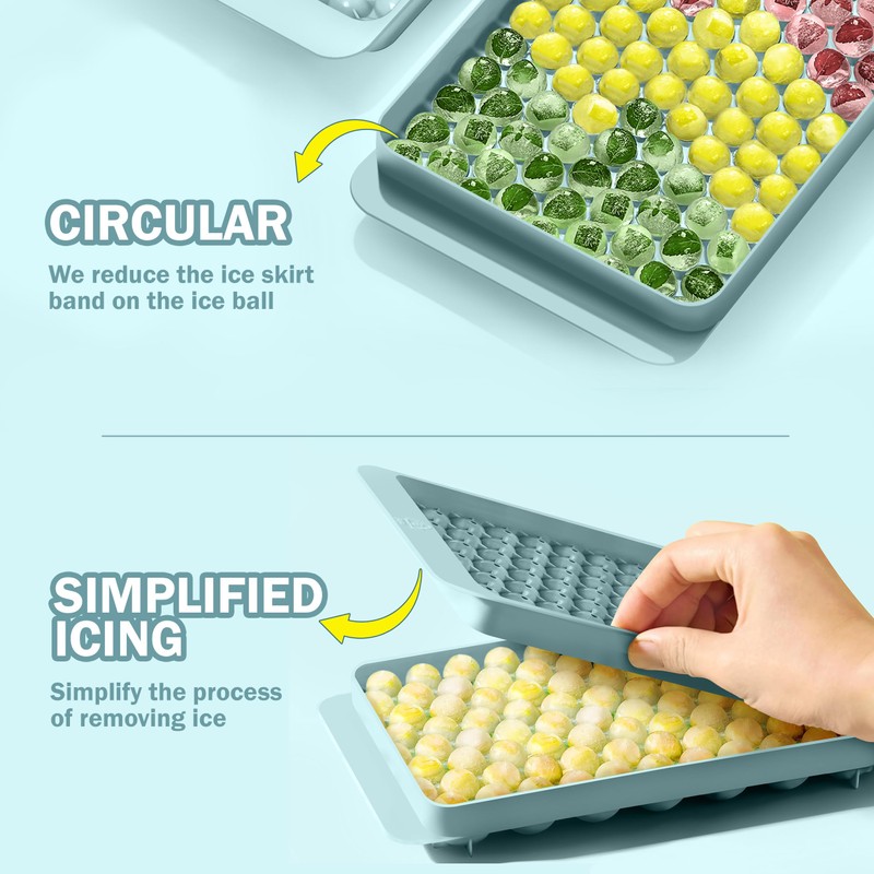 CKE Mini Ice Cube Trays, 104x4PCS Small Ice Cube Tray