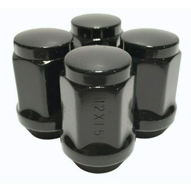 Coyote 4 Black Bulge Acorn Closed End 12x1.5 Cone Seat Lug Nuts 1.38" Tall Compatible with Honda Acura