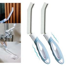 2 PCS Hard Bristle Crevice Cleaning Brush, Small Brushes, Grout Cleaning Brush, Toilet Brush, Bathroom Tile Scrub Brush, Gap Cleaning Tools for Home, Bathroom, Kitchen, Comfortable Non-Slip Handle.