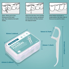 Adult Floss Pick, 50 Sticks per Box, Easy to Carry, Floss Made of Special Material, not Easily Broken or fuzzing, Toothpick end is Strong and Durable, 4 Boxes = 200 pcs.