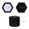 Caja de anillos de terciopelo hexagonal de 2 ranuras para