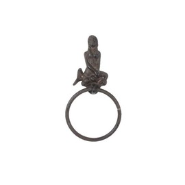 Cast Iron Mermaid Towel Holder 8.5" - Mermaid Decor - Beach Decor
