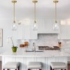 SADUENFR Brushed Gold Pendant Lights Kitchen Island 2 Pack, Modern
