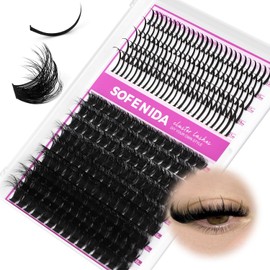 Lash Clusters Fluffy Lash Clusters with Lash Spikes 13-21MM Eyelash Clusters Thick Volume DIY Fairy Spiky Lash Extension Manga Lash Clusters Volume Cluster Lashes by SOFENIDA(100D-10-18MM)