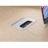 ATM® Desk Cable Grommet, Aluminium with Integrated Brush and Flap,