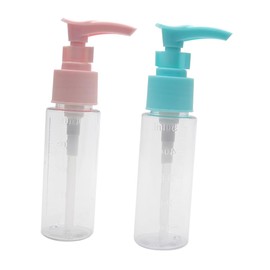 Sosoport 4pcs Travel Soap Bottle with Press Pump Design Refillable Containers for Home and Toiletry Use Pink and Graduated Liquid Dispensers Random Color