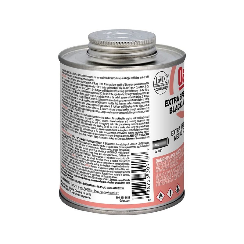Oatey 30918 ABS Extra Special Cement, 16 oz, Black