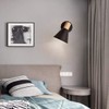 ClanKin Wall Sconces Lighting for Bedroom, Black Adjustable Wood Style