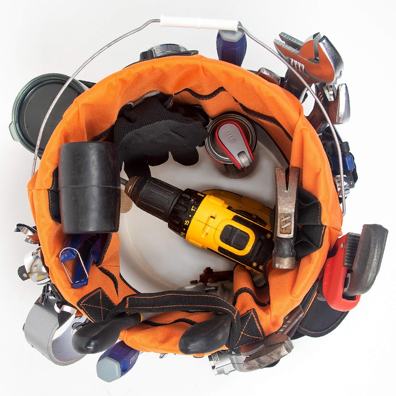 Rugged Tools Bucket Tool Organizer - 64 Pocket Bucket Caddy