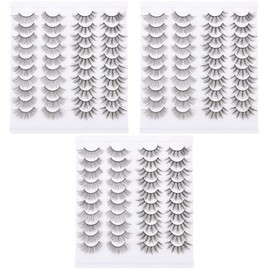 LALAFINA 60pairs Natural Realistic Fake Lashes Girl Cosmetics Strip Lashes Fashionable Style Natural Look