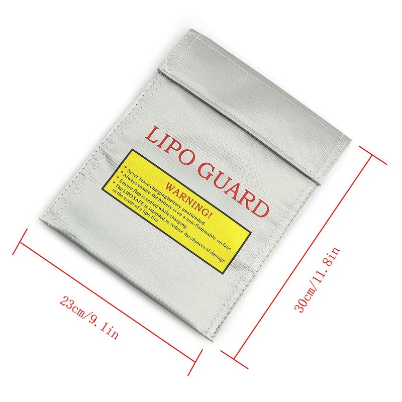 RLECS RC Lipo Safe Bag Fireproof Lipo Guard Silver Lithium