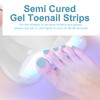 XEAOHESY 26pcs Semi Cured Gel Toe Nail Strips, Pedicure Nail