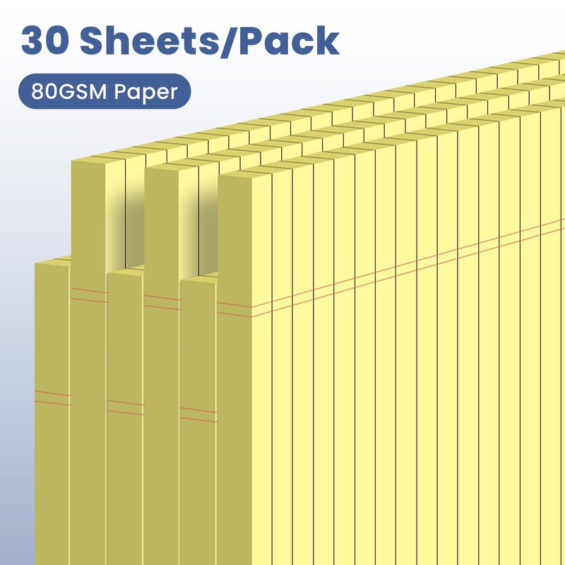 Ciphyfee 6pcs Small Note Pads, Yellow Notepads 5x8 College Ruled