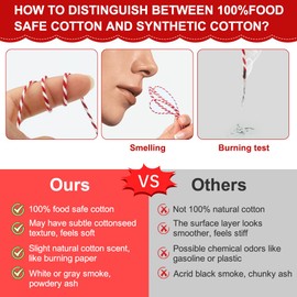 Vivifying Red and White Butchers Twine, 2pcs x 328 Feet 2mm Food Safe Cotton Cooking Twine, Ideal for Trussing Turkey, Roasting, Bacon, Pumpkin Bread, Festive Holiday Kitchen Use & Gift Wrapping