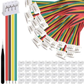 Xiatiaosann 40 Pcs JST PH 2.0 4 Pin Connector Male with 15cm Cable and Female Micro JST PH 2mm 4 Pin Connector Plug for Aircraft Quadcopter Toy PCB Control Panel