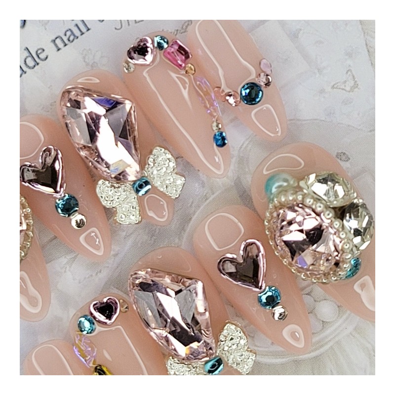 Lovely V-cut handmade nail tips - ballerina / 러블리 브이컷