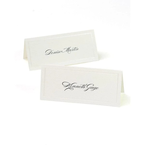 Gartner Studios Ivory Pearl Printable Place Cards, Pearlescent Border, 3.75 by 1.5 Inches, 48 Count
