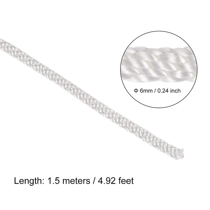 sourcing map Recoil Starter Rope with Rubber Handle 6mm Dia
