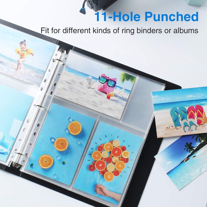 Sooez 30 Pack 4x6 Photo Sleeves for 3 Ring Binder