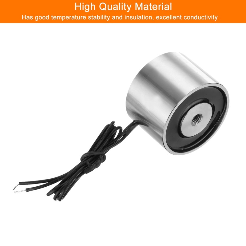 uxcell Round Solenoid Electromagnet DC 24V 180N 44LB/20Kg Electric Magnet