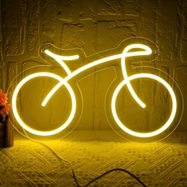Bicycle Neon Sign for Wall Decor, Sport Bike Neon for Cycling Lover,Bicycle Neon Lights for Gym,Teen Room,Man Cave,Bedroom,Bar,Gym Club Decor,Birthday Christmas Choice,Size15.1 * 9.1 inches(JTD204)