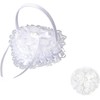 Lace Pillow for Weddings White,Heart Wedding Ring Bearer Pillow