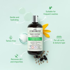 Curlsmith - Frizz Control Cleanser, Gentle Moisturising Hair Shampoo for All Curl Types, Long Lasting Frizz Control, Vegan (355 ml)