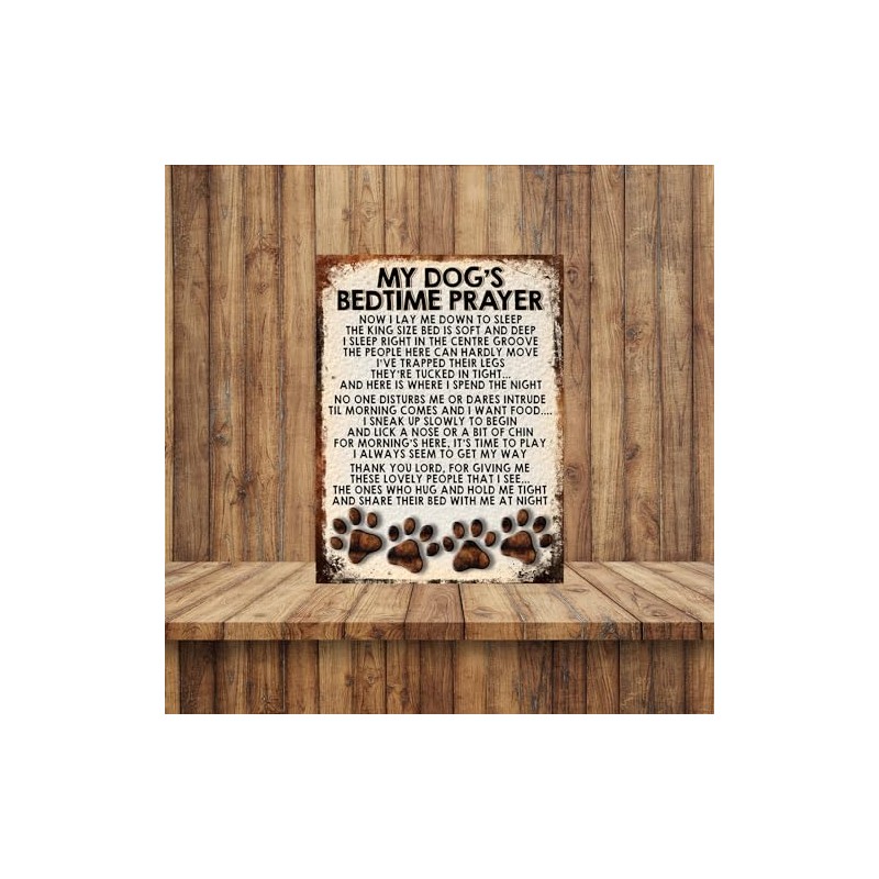 Shawprint MY DOG'S BEDTIME PRAYER RETRO STYLE METAL TIN SIGN/PLAQUE