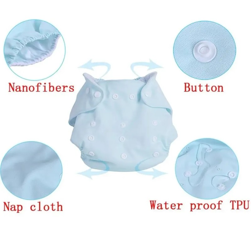 5 Cubierta De Pañales Ecológicos Reutilizables Sin Insertos