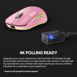 Pulsar Gaming Gears X2H Mini (High Hump) Demon Slayer Edition Wireless Gaming Mouse, Ultra Lightweight 53g, PAW3395 26K DPI Sensor, Optical Switch, Symmetrical Shape, Lag-Free 2.4 Ghz, Mitsuri Design